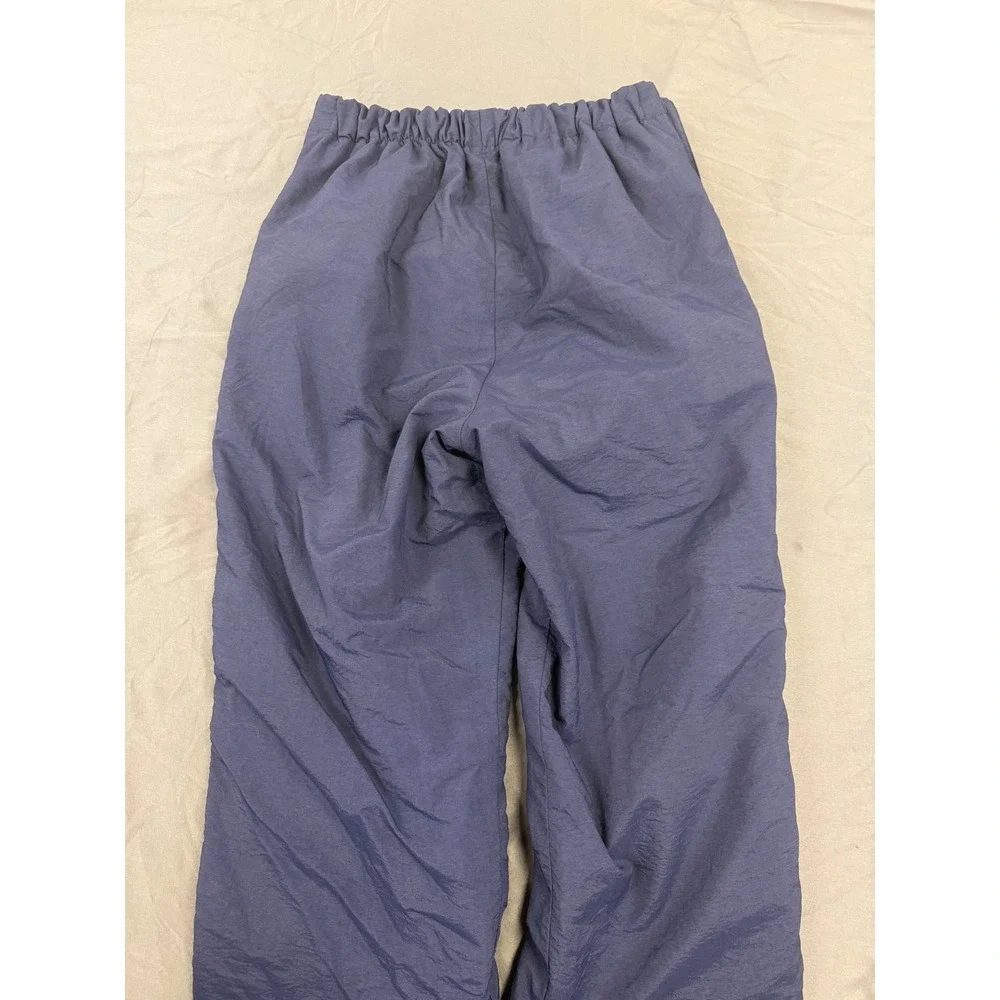 Adidas Mens Vintage Windbreaker Track Pants Navy Blue Full Side‎ Zip Trefoil L